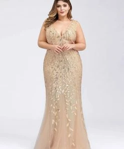 Ever-Pretty US Plus Size Double V-Neck Fishtail Sequin Formal Maxi Evening Dress 68 Ever-Pretty US Plus Size Double V-Neck Fishtail Sequin Formal Maxi Evening Dress