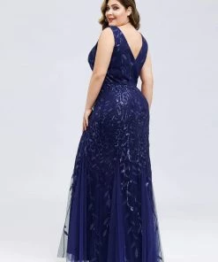 Ever-Pretty US Plus Size Maxi Sequin Formal Dresses & Gowns
