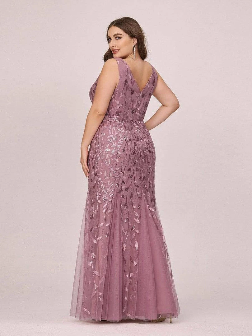Ever-Pretty US Plus Size Double V-Neck Fishtail Sequin Formal Maxi Evening Dress 29 Ever-Pretty US Plus Size Double V-Neck Fishtail Sequin Formal Maxi Evening Dress