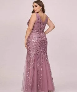 Ever-Pretty US Plus Size Maxi Sequin Formal Dresses & Gowns