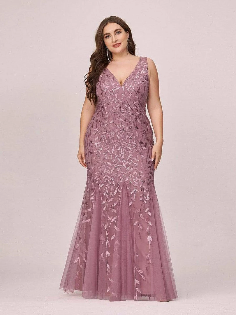 Ever-Pretty US Plus Size Double V-Neck Fishtail Sequin Formal Maxi Evening Dress 31 Ever-Pretty US Plus Size Double V-Neck Fishtail Sequin Formal Maxi Evening Dress