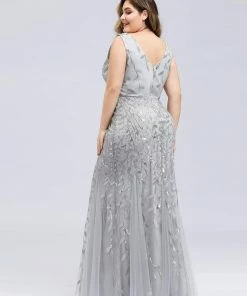 Ever-Pretty US Plus Size Maxi Sequin Formal Dresses & Gowns