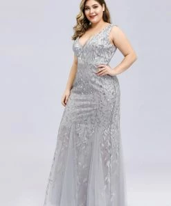 Ever-Pretty US Plus Size Maxi Sequin Formal Dresses & Gowns