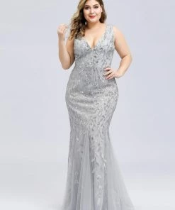 Ever-Pretty US Plus Size Maxi Sequin Formal Dresses & Gowns
