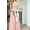 Ever-Pretty US Women's V-Neck Floor Length Sparkling Tulle Bridesmaid Dress SHOP BY LENGTH