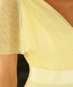 Ever-Pretty US Double V-Neck Floor-Length Short Sleeve Tulle Bridesmaid Dresses