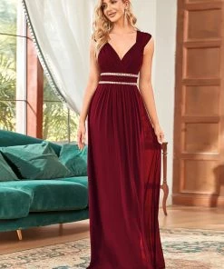 Ever-Pretty US Custom Size Sequin Sleeveless Long Grecian Style Bridesmaid Dress Summer Dresses 2022