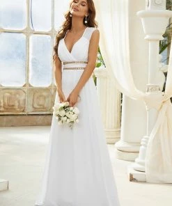 Ever-Pretty US Summer Dresses 2022 Sleeveless Grecian Style Casual Wedding Dress