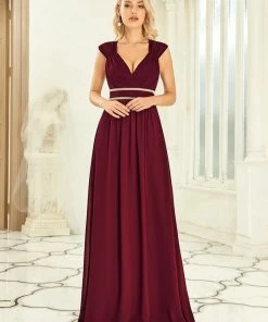Ever-Pretty US V-Neck Sleeveless Beaded Belt Chiffon A-Line Evening Dress SHOP BY OCCASION