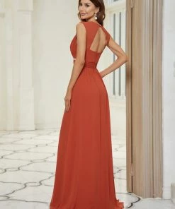 Ever-Pretty US V-Neck Sleeveless Beaded Belt Chiffon A-Line Evening Dress SHOP BY OCCASION