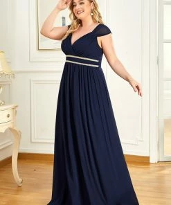 Ever-Pretty US Plus Size V-Neck Sleeveless Beaded Belt Chiffon A-Line Evening Dress 29 Ever-Pretty US Plus Size V-Neck Sleeveless Beaded Belt Chiffon A-Line Evening Dress