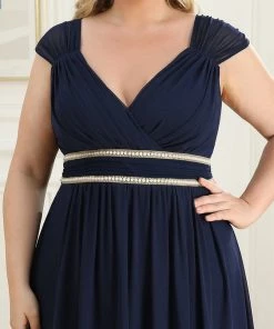 Ever-Pretty US V-Neck Sleeveless Beaded Belt Chiffon A-Line Evening Dress SHOP BY OCCASION
