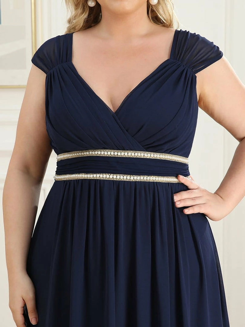 Ever-Pretty US Plus Size V-Neck Sleeveless Beaded Belt Chiffon A-Line Evening Dress 7 Ever-Pretty US Plus Size V-Neck Sleeveless Beaded Belt Chiffon A-Line Evening Dress
