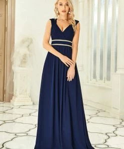 Ever-Pretty US V-Neck Sleeveless Beaded Belt Chiffon A-Line Evening Dress SHOP BY OCCASION