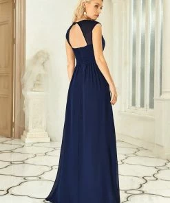 Ever-Pretty US Custom Size V-Neck Sleeveless Beaded Belt Chiffon A-Line Evening Dress