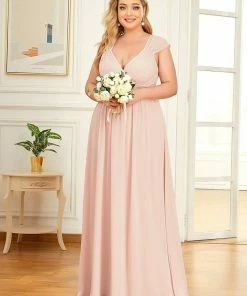 Ever-Pretty US Custom Size V-Neck Sleeveless Beaded Belt Chiffon A-Line Evening Dress
