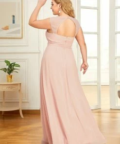 Ever-Pretty US Custom Size V-Neck Sleeveless Beaded Belt Chiffon A-Line Evening Dress