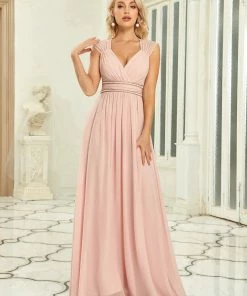 Ever-Pretty US Custom Size V-Neck Sleeveless Beaded Belt Chiffon A-Line Evening Dress