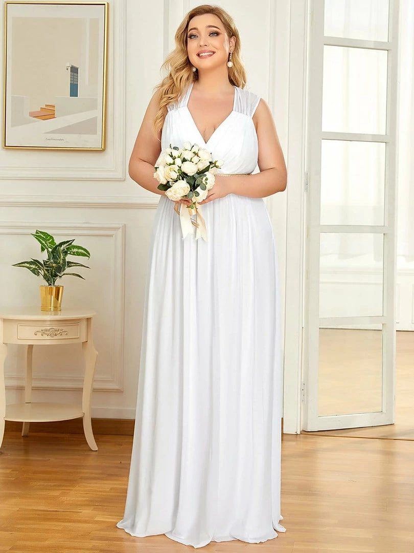 Ever-Pretty US Plus Size V-Neck Sleeveless Beaded Belt Chiffon A-Line Evening Dress 14 Ever-Pretty US Plus Size V-Neck Sleeveless Beaded Belt Chiffon A-Line Evening Dress