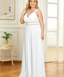 Ever-Pretty US Plus Size V-Neck Sleeveless Beaded Belt Chiffon A-Line Evening Dress 37 Ever-Pretty US Plus Size V-Neck Sleeveless Beaded Belt Chiffon A-Line Evening Dress