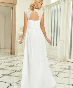 Ever-Pretty US Custom Size V-Neck Sleeveless Beaded Belt Chiffon A-Line Evening Dress