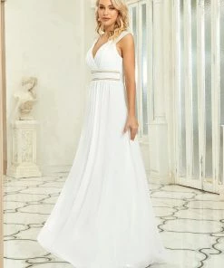 Ever-Pretty US Custom Size V-Neck Sleeveless Beaded Belt Chiffon A-Line Evening Dress
