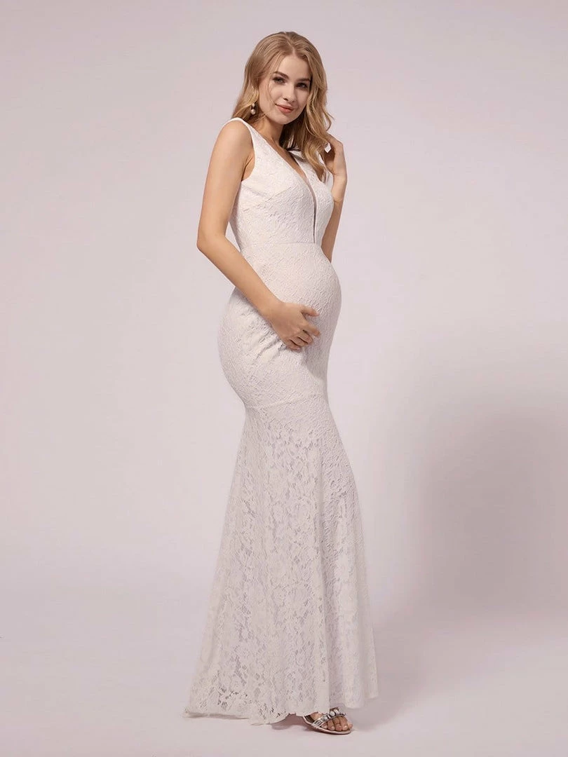 Ever-Pretty US SHOP BY OCCASION Maxi Long Lace V-neck Fishtail Maternity Dress For Wedding 3 Ever-Pretty US SHOP BY OCCASION Maxi Long Lace V-neck Fishtail Maternity Dress For Wedding