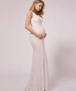 Ever-Pretty US SHOP BY OCCASION Maxi Long Lace V-neck Fishtail Maternity Dress For Wedding 8 Ever-Pretty US SHOP BY OCCASION Maxi Long Lace V-neck Fishtail Maternity Dress For Wedding