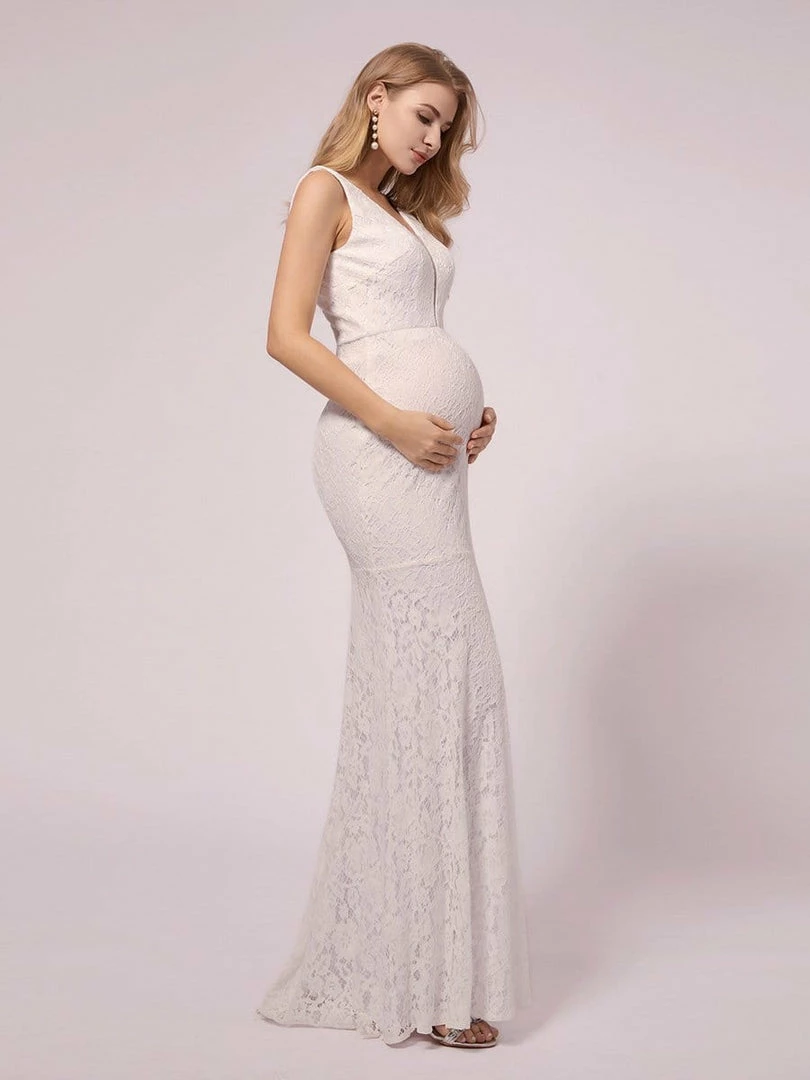 Ever-Pretty US SHOP BY OCCASION Maxi Long Lace V-neck Fishtail Maternity Dress For Wedding 4 Ever-Pretty US SHOP BY OCCASION Maxi Long Lace V-neck Fishtail Maternity Dress For Wedding