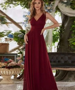 Ever-Pretty US Sleeveless V-Neck Plain Maxi Chiffon Bridesmaid Dress Party Dresses