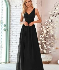 Ever-Pretty US Sleeveless V-Neck Maxi Chiffon Bridesmaid Dress Party Dresses