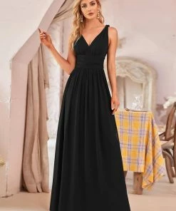 Ever-Pretty US Sleeveless V-Neck Maxi Chiffon Bridesmaid Dress Party Dresses