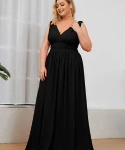 Ever-Pretty US Party Dresses Plus Size Sleeveless V-Neck Semi-Formal Chiffon Bridesmaid Dress