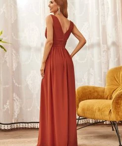 Ever-Pretty US Sleeveless V-Neck Plain Maxi Chiffon Bridesmaid Dress Party Dresses