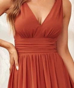 Ever-Pretty US Sleeveless V-Neck Plain Maxi Chiffon Bridesmaid Dress Party Dresses