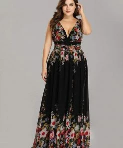 Ever-Pretty US Sleeveless V-Neck Maxi Chiffon Bridesmaid Dress Party Dresses