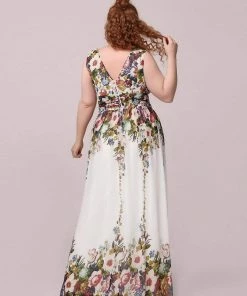 Ever-Pretty US Party Dresses Plus Size Sleeveless V-Neck Semi-Formal Chiffon Bridesmaid Dress