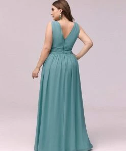 Ever-Pretty US Party Dresses Plus Size Sleeveless V-Neck Semi-Formal Chiffon Bridesmaid Dress