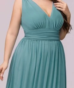 Ever-Pretty US Party Dresses Plus Size Sleeveless V-Neck Semi-Formal Chiffon Bridesmaid Dress
