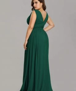 Ever-Pretty US Party Dresses Plus Size Sleeveless V-Neck Semi-Formal Chiffon Bridesmaid Dress