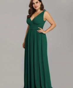 Ever-Pretty US Party Dresses Plus Size Sleeveless V-Neck Semi-Formal Chiffon Bridesmaid Dress