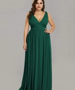 Ever-Pretty US Party Dresses Plus Size Sleeveless V-Neck Semi-Formal Chiffon Bridesmaid Dress
