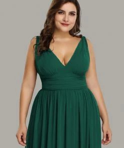 Ever-Pretty US Party Dresses Plus Size Sleeveless V-Neck Semi-Formal Chiffon Bridesmaid Dress