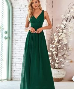 Ever-Pretty US Sleeveless V-Neck Maxi Chiffon Bridesmaid Dress Party Dresses