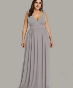 Ever-Pretty US Party Dresses Plus Size Sleeveless V-Neck Semi-Formal Chiffon Bridesmaid Dress