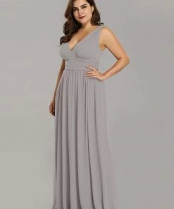 Ever-Pretty US Sleeveless V-Neck Plain Maxi Chiffon Bridesmaid Dress Party Dresses