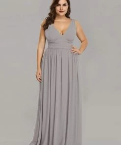 Ever-Pretty US Party Dresses Plus Size Sleeveless V-Neck Semi-Formal Chiffon Bridesmaid Dress