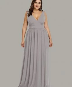 Ever-Pretty US Sleeveless V-Neck Plain Maxi Chiffon Bridesmaid Dress Party Dresses