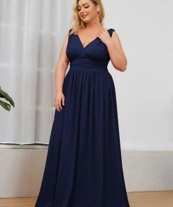 Ever-Pretty US Party Dresses Plus Size Sleeveless V-Neck Semi-Formal Chiffon Bridesmaid Dress
