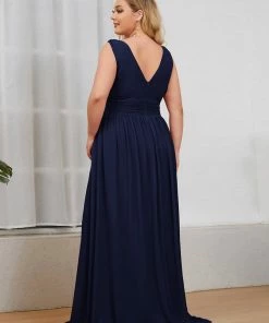 Ever-Pretty US Party Dresses Plus Size Sleeveless V-Neck Semi-Formal Chiffon Bridesmaid Dress